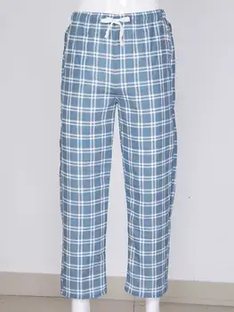 Мъжете каре пижами, панталони, пижами Мъжки пролетни памук, мека Lounge Casual Jogger панталони с джоб дантела еластичен колан